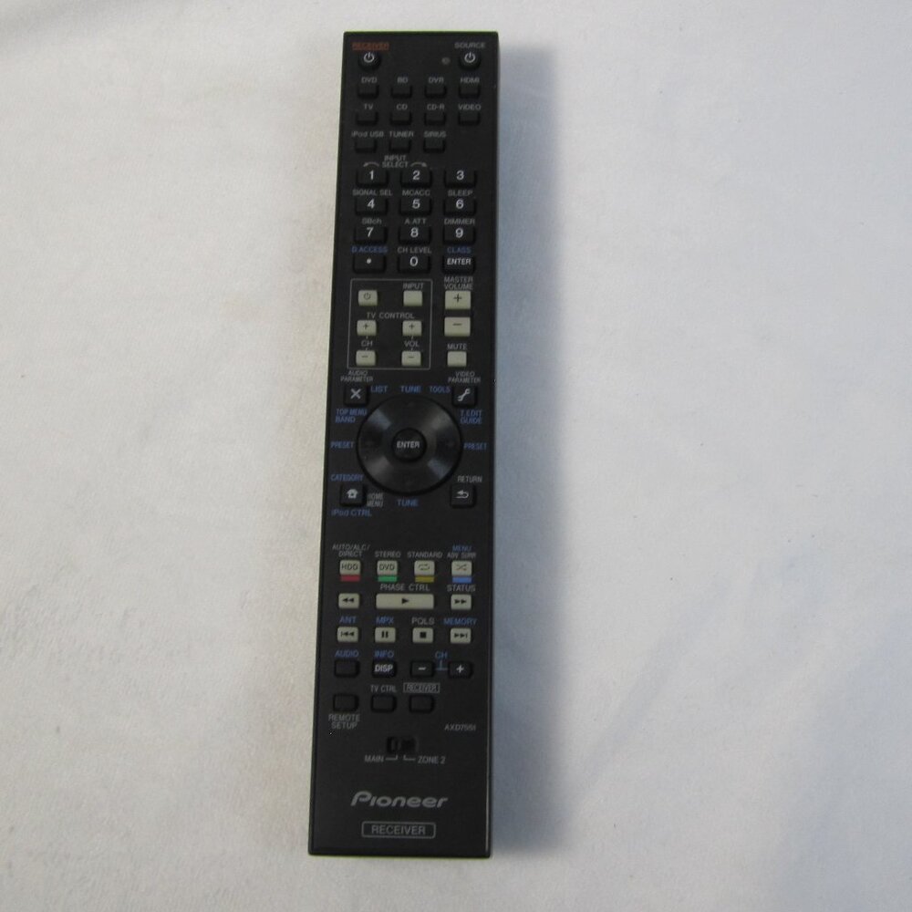 Pioneer AXD7551 AV Receiver Remote Control Black OEM Replacement - Tested -Works